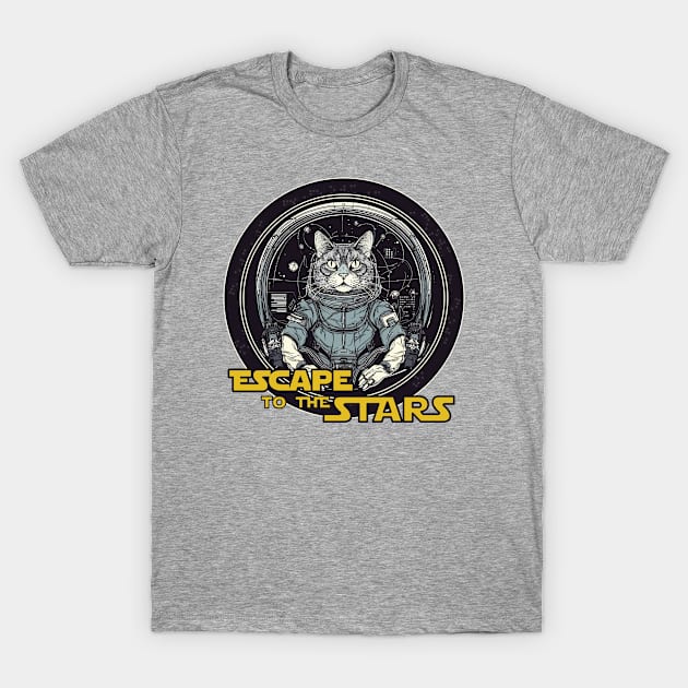 Space cat | Cyberpunk cat pilot T-Shirt by TVEX19